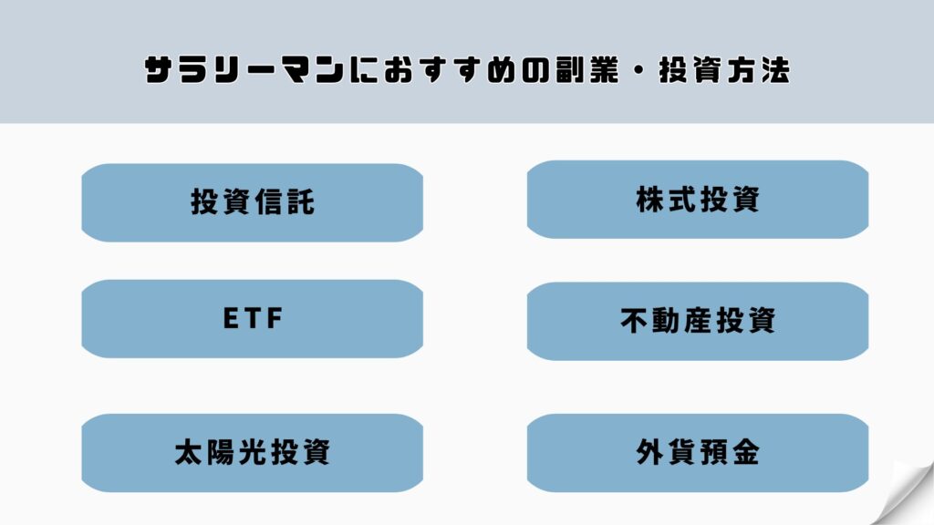 サラリーマンにおすすめの副業・投資方法