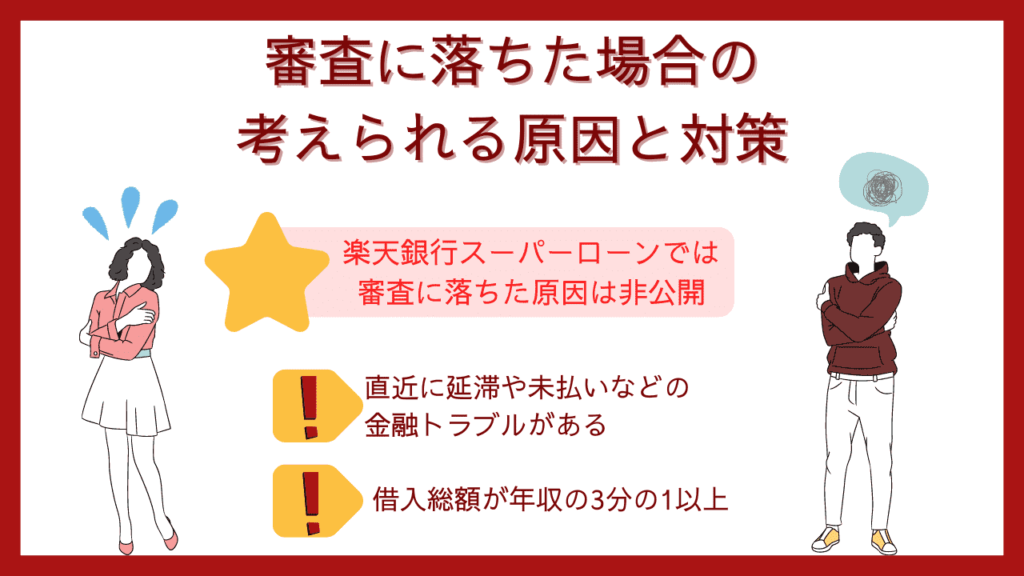 楽天銀行スーパーローンの審査は厳しい？審査落ちの口コミとやばいデメリット